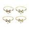 Rack Plating Brass Pave Cubic Zirconia Bowknot Hinged Bangles for Women, with Round Plastic Imitation Pearl, Real 18K Gold Plated, Cadmium Free & Lead Free, Long-Lasting Plated, Mixed Color, Inner Diameter: 2-3/8 inch(6cm)