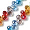 Transparent Electroplate Glass Beads Strands, Pearl Luster Plated, Faceted, Teardrop, Mixed Color, 10~10.5x7.5mm, Hole: 0.9mm, about 64pcs/strand, 15.75''(40cm)