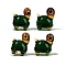 Handmade Lampwork Beads, Turtle, Sea Green, 13x11x15mm, Hole: 1.8mm