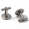 304 Stainless Steel Cuff Buttons, Cufflink Findings for Apparel Accessories, Stainless Steel Color, Tray: 16mm, 19.5x19x18mm