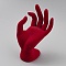 Resin Mannequin Hand Jewelry Display Holder Stands, OK Shaped Hand Ring Jewelry Organizer Rack for Ring, Bracelet, Watch, Crimson, 8x10x17cm