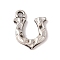 Tibetan Style Alloy Charms, Cadmium Free & Lead Free, U Shape, Antique Silver, 15x12x1.8mm, Hole: 1.6mm