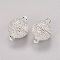 Alloy Magnetic Clasps, Round, Silver Color Plated, 20x14mm, Hole: 2mm