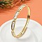 Brass Micro Pave Clear Cubic Zirconia Hinged Bangles for Women, Oval, Cadmium Free & Lead Free, Rack Plating, Long-Lasting Plated, Real 18K Gold Plated, 1/4 inch(0.7cm), Inner Diameter: 2-1/8x2-3/8 inch(5.4x6cm)