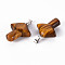 Natural Tiger Eye Pendants, with Stainless Steel Snap On Bails, Mushroom, Stainless Steel Color, 27.5~28.5x23~25x9.5~10.5mm, Hole: 3x5mm