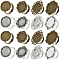 16Pcs 8 Style Adjustable Alloy Finger Rings Components, Bezel Cup Ring Settings, Oval & Flower, Antique Silver & Antique Bronze, Inner Diameter: 17~17.3mm, Tray: 18~20x13~20mm, 2Pcs/color