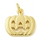 Halloween Theme Rack Plating Brass Pendants, with Jump Ring, Long-Lasting Plated, Lead Free & Cadmium Free, Real 18K Gold Plated, Pumpkin, 15x15.5x1.5mm, Hole: 3.5mm