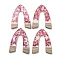 Wooden Pendants, Resin and Gold Foil, Arch, Cerise, 37.5x29x4mm, Hole: 2mm