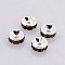 Brass Grade A Rhinestone Spacer Beads, Straight Flange, Rondelle, Silver, Coffee, 7x3.2mm, Hole: 1.8mm