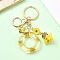 Resin & Alloy Enamel Keychain, with Alloy Clasp and Iron Rings, Letter O, 6cm, Pendant: 20~45mm