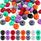 96Pcs 12 Colors Food Grade Eco-Friendly Silicone Abacus Beads, Mixed Color, 11.5~12x6~7mm, Hole: 2~3mm, 12pcs/color