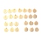 Ion Plating(IP) 304 Stainless Steel Charms, with Jump Rings, Laser Cut, Flat Round with Letter, Golden, 13x0.8mm, Hole: 2.5mm