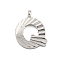 304 Stainless Steel Charms, Handmade Engrave Figure, Full Polished, Stainless Steel Color, Letter Q, 13.5x11x2mm, Hole: 1.8mm