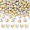 120Pcs 2 Colors CCB Plastic Beads, Heart, Platinum & Golden, 10x10.5x5.5mm, Hole: 1.2mm, 60pcs/color