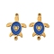 304 Stainless Steel Enamel Connector Charms, Ion Plating(IP), Sea Turtle Link, Golden, 15.5x11x1.5mm, Hole: 1mm