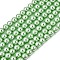 Eco-Friendly Glass Pearl Beads, Pearlized, Round, Medium Spring Green, 6mm, Hole: 1.2~1.5mm, about 68pcs/Strand, 16''(40.64cm)