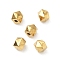304 Stainless Steel Beads, Polygon, Faceted, Ion Plating(IP), Real 18K Gold Plated, 5.5x5.5x5mm, Hole: 1.4mm