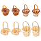 FINGERINSPIRE 8 Pcs Mini Woven Baskets Rattan Bamboo Baskets Flower Basket Exquisite Pastoral Style Portable Basket Picking Vegetable Basket for Dollhouse Photography Props Decorations (4 Style)