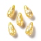 Natural Yellow Shell Beads, Teardrop, Half Drilled, 21~22x10.5~11mm, Hole: 0.8mm