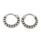 316 Surgical Stainless Steel Hoop Earrings, Flat Round, Antique Silver, 15x16mm