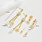 Stainless Steel Sweet Daisy Tassel Earring Sets, with Imitation Pearl, Golden, 65~25x8~2mm