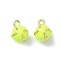 Brass Enamel Pendants, Tennis Ball Charms, Rack Plating, Cadmium Free & Lead Free, Real 18K Gold Plated, Green Yellow, 9x7mm, Hole: 1.2mm