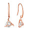 Brass Dangle Earrings, with Grade AAA Cubic Zirconia, Triangle, Clear, Rose Gold, 31.5mm