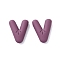 Spray Painted Alloy Pendants, Rubberized Style, Purple, Letter V, 20x16x6mm, Hole: 1.5mm