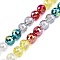 Transparent Glass Beads Strands, Round Charms, Faceted, Colorful, 7.5x8mm, Hole: 1.2mm, about 48~50pcs/strand, 14.17~14.76''(36~37.5cm)