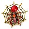 Animal Zinc Alloy Rhinestone Brooches, Spider, 53x52mm
