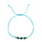 Adjustable Summer Dyed Synthetic Imperial Jasper Round Braided Bead Bracelets, Turquoise, 11.02 inch(28cm)