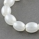 Couleur blanche ovale peint à la bombe verre transparent chapelets de perles X-DGLA-Q009-B-06-2