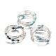 Cinq boucles naturelles bracelets enveloppants en pierre mélangée BJEW-JB04147-M-1