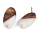 Resin & Walnut Wood Stud Earring Findings MAK-N032-005A-H04-3