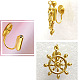 Brass Clip-on Earring Converters Findings KK-D060-01G-4