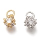 Brass Micro Pave Clear Cubic Zirconia Charms ZIRC-B002-46-1