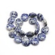 Fili di perle di diaspro spot blu piatte rotonde naturali G-L246-01-2