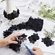 GORGECRAFT 2 Yard 3D Polyester Flower Lace Edge Trim Ribbon Pearl Beads Edging Trimmings Embroidered Applique Fabric Vintage Sewing Craft for Wedding Dress Embellishment DIY Dress Decor(Black) OCOR-GF0001-85A-6