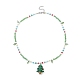 Acryl-Weihnachtsbaum-Anhänger-Halskette NJEW-TA00076-1