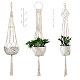 GORGECRAFT 3 Pack Macrame Plant Hangers with 6 Hooks Indoor Outdoor Hanging Planters Basket Handmade Cotton Rope Flower Pots Holder for Home Decor AJEW-GF0001-35-1