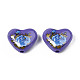 Flower Printed Opaque Acrylic Heart Beads SACR-S305-28-M02-2