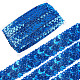 プラスチックpaillette弾性ビーズ  スパンコールビーズ  装飾アクセサリー  3列パレットロール  フラット  ブルー  20x1.2mm  13m /カード OCOR-WH0079-78E-1