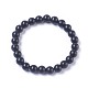 Bracelets élastiques en pierre noire naturelle G-K298-07-1
