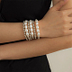 Benecreat 4 pz 2 colori 201 braccialetti elasticizzati con perline rotonde in acciaio inossidabile per uomo donna BJEW-BC0001-15A-5