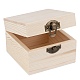 木製収納ボックス  アクセサリー箱  金属の留め金付き  バリーウッド  9.9x9.1x6.5cm  内径：76x75mm OBOX-WH0004-03-4