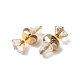 Collana con pendente a farfalla in acrilico e orecchini a bottone con diamanti in zirconia cubica SJEW-M099-04G-7