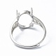 Componentes de anillo de plata de ley 925 ajustables STER-K179-38P-3