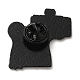 ライムグリーンの面白いカエル合金エナメルピンブローチ  バックパック服用  カメラ  29.5x28.5x1.5mm JEWB-R025-01A-2