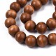 Spray Painted Natural Wood Beads Strands WOOD-S053-57E-3