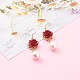ABS Plastic Rose Dangle Earring EJEW-JE04507-01-3